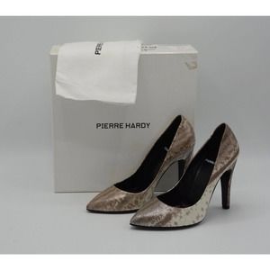 Pierre Hardy Leather Glitter Snakeskin Embossed Shoes Sz 6 US / 36 EU